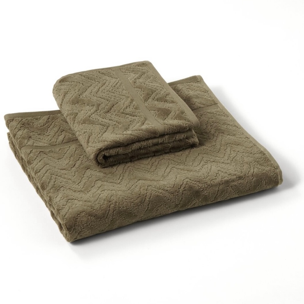 Missoni Rex 100% Cotton Tan Bath and Hand Towel Set